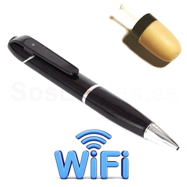 Bolígrafo con cámara wifi y pinganillo